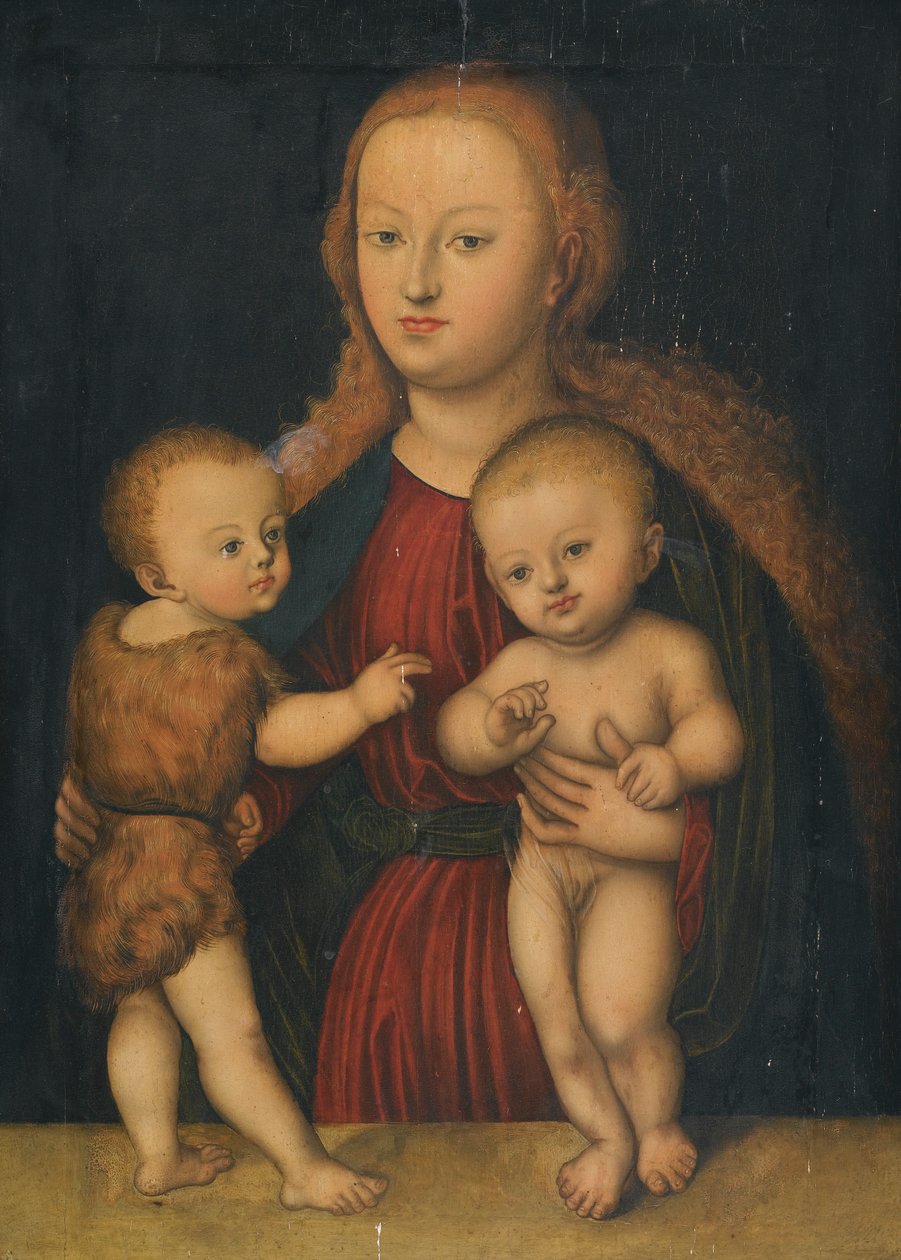 Madonna und Kind mit Johannes dem Täufer von workshop of Lucas Cranach the Elder