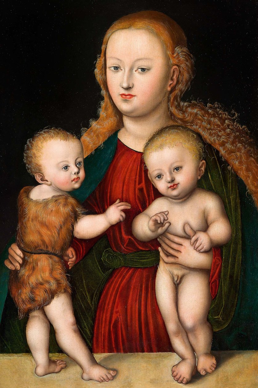 Madonna und Kind mit Johannes dem Täufer von workshop of Lucas Cranach the Elder