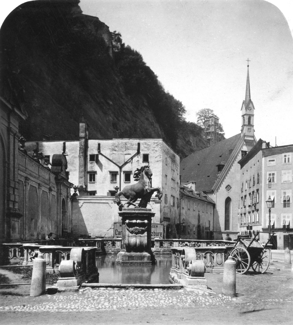Der Pferdeschwemme Brunnen, Salzburg, Österreich, ca. 1900er Jahre von Wurthle and Sons