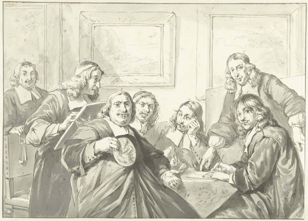 Die Vorsteher der St. Lukas-Gilde in Haarlem, 1675 von Wybrand Hendriks