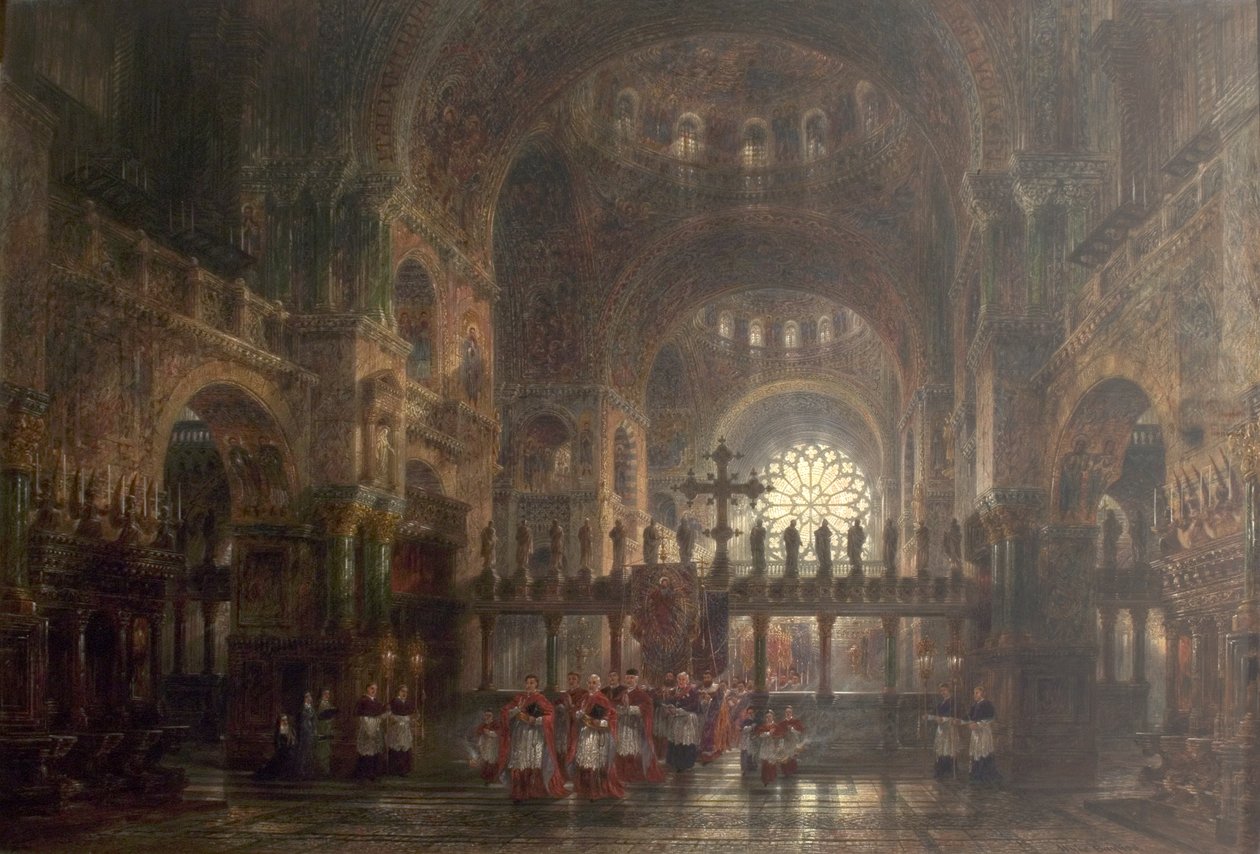 Innenansicht der Markuskirche, Venedig, Italien, 1877 von Wyke Bayliss