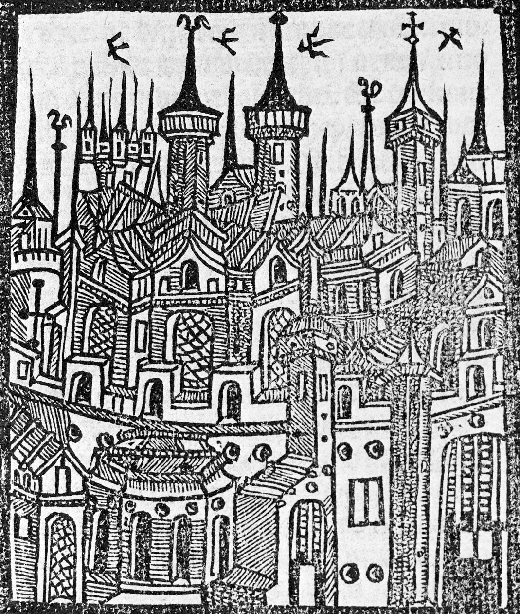 Holzschnitt aus The Chronicle of Englonde, 1497 von Wynkyn de Worde