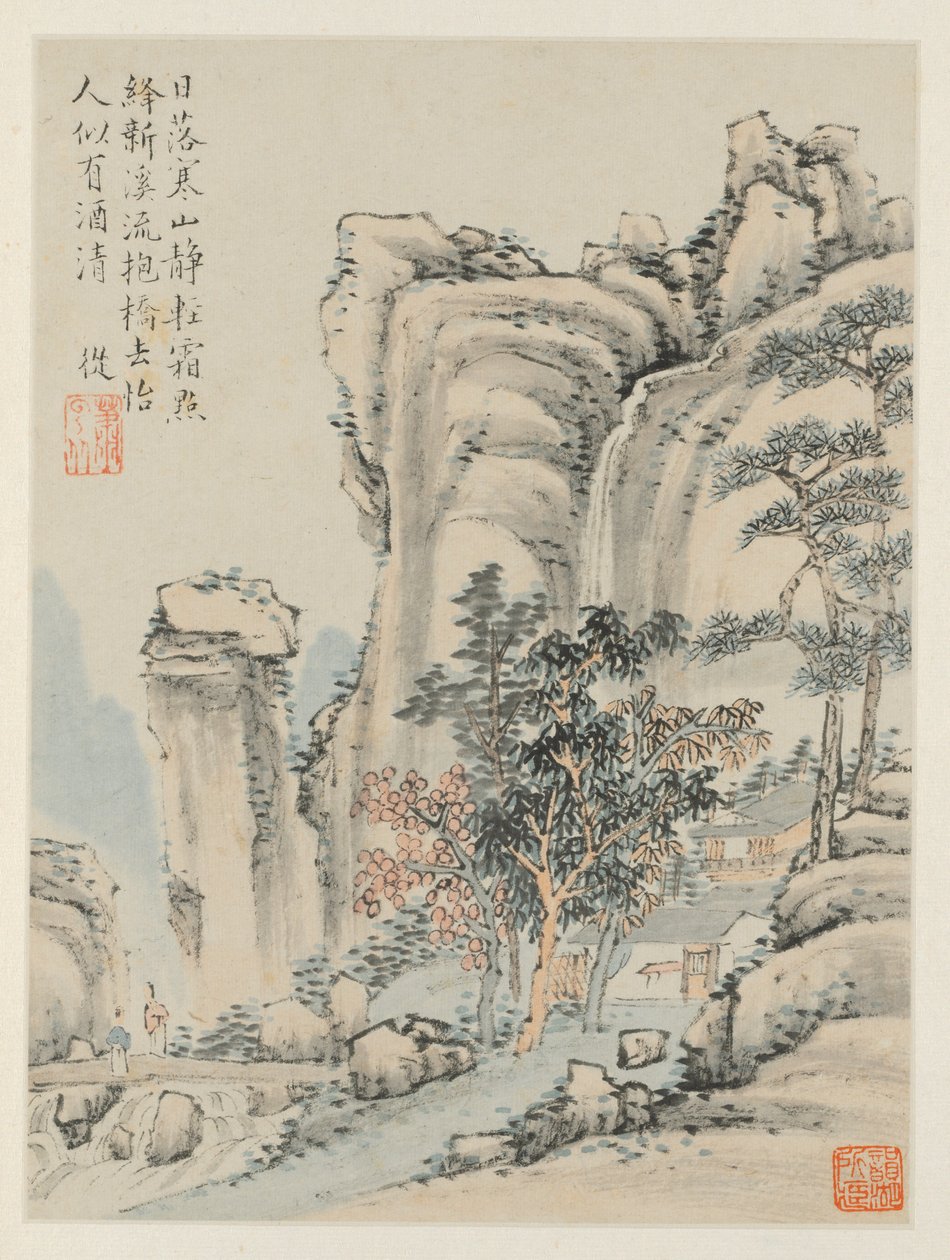 Album der saisonalen Landschaften, Blatt E vorheriges Blatt 3, 1668 von Xiao Yuncong