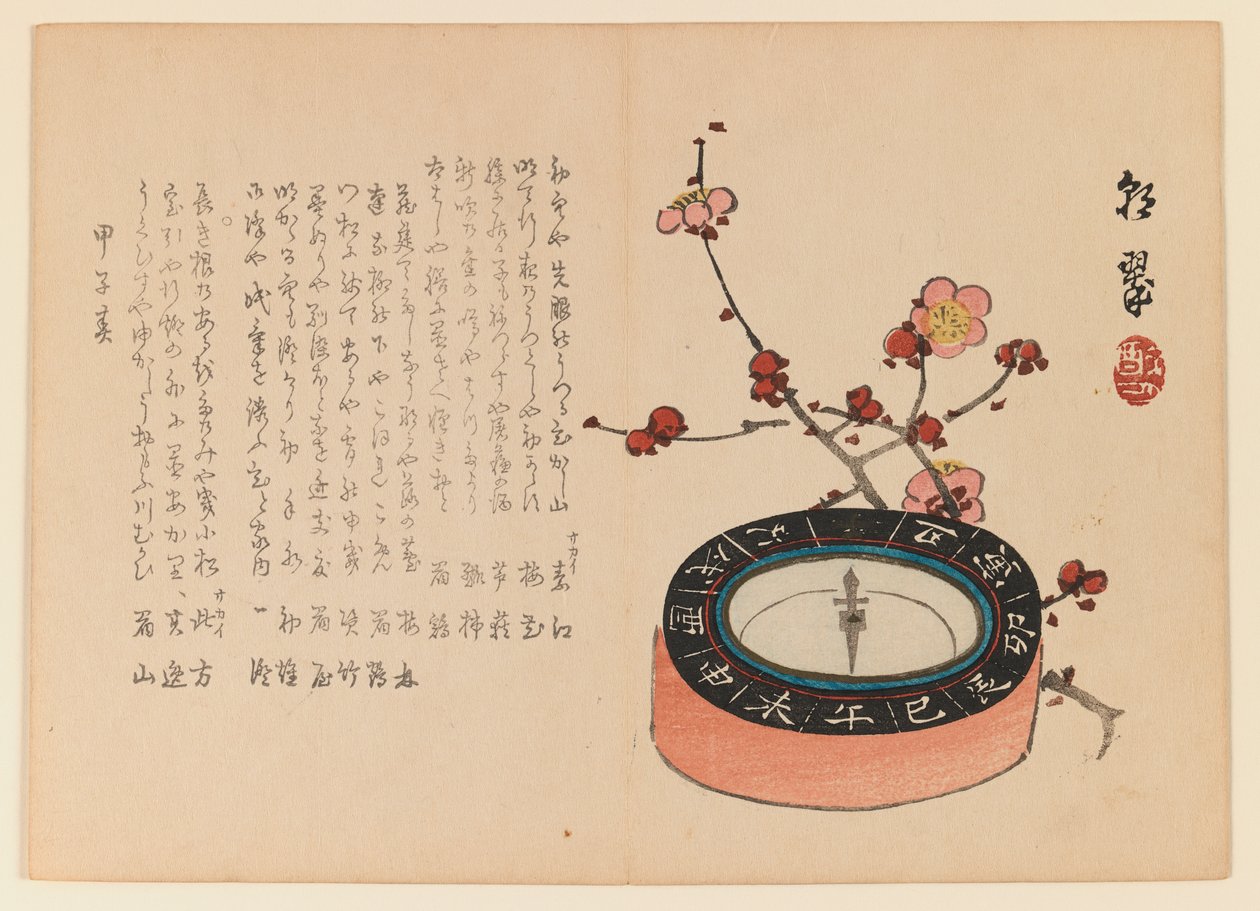 Kompass und blühender Kirschzweig, ca. 1930 von Yabu Chosui