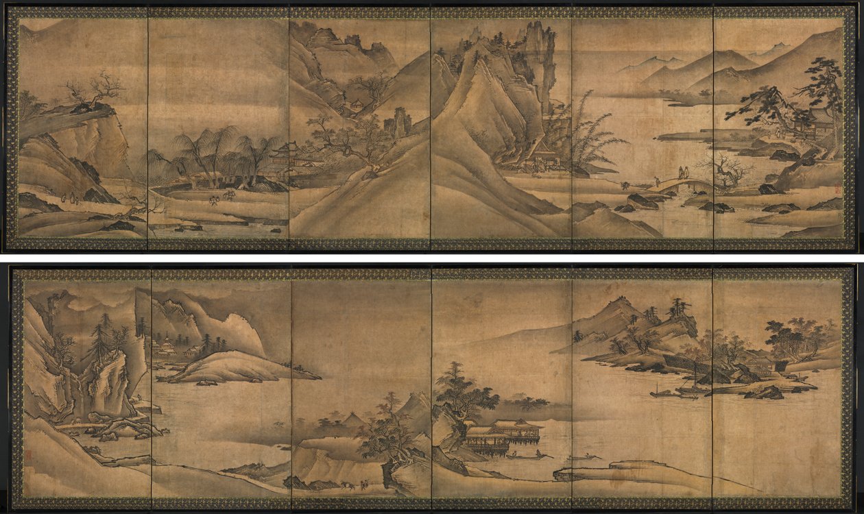 Landschaft der vier Jahreszeiten von Yi Sumun (Korean, b. c. 1404)