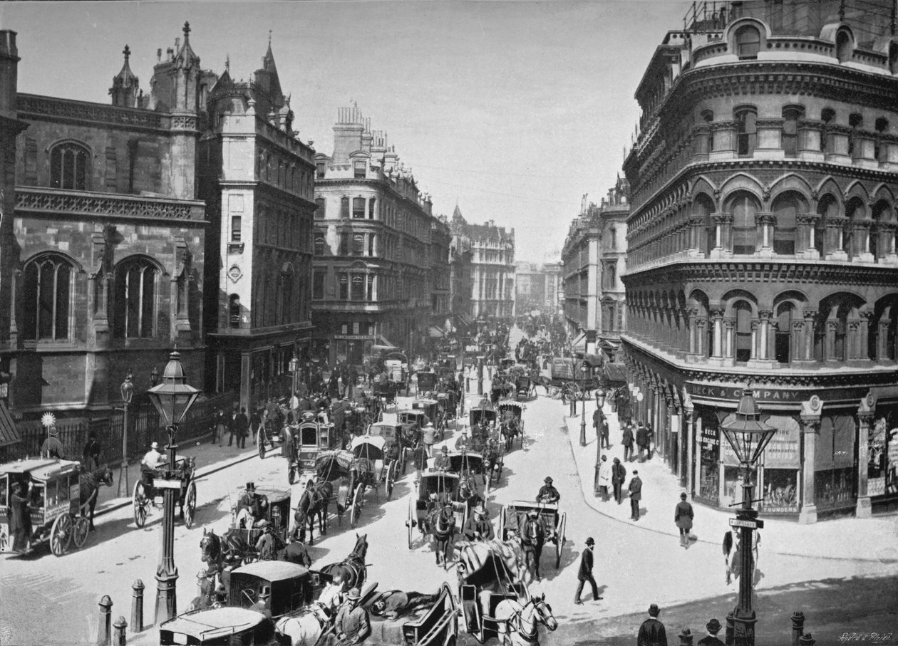 Queen Victoria Street, City of London, um 1910 von York and Son
