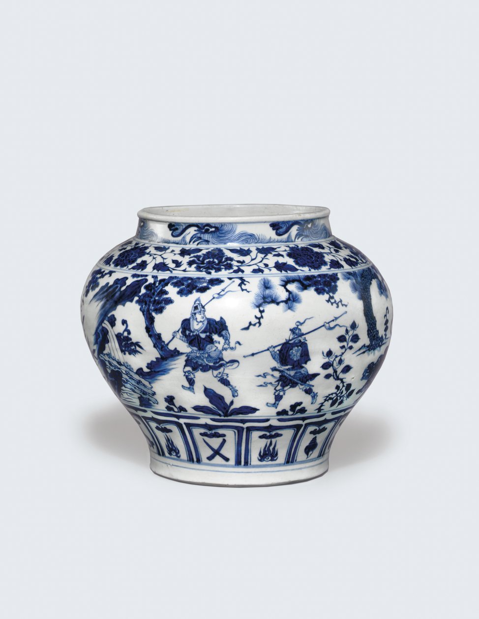 Ein außergewöhnlich seltener und wichtiger blau-weißer Krug, Guan von Yuan Dynasty Chinese School