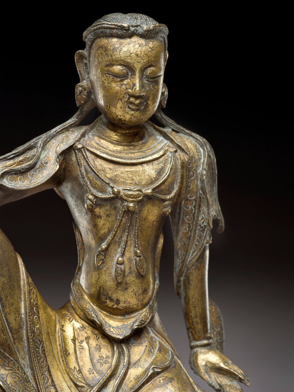 Bodhisattva Avalokitesvara, Yuan-Dynastie (vergoldete Bronze) (Detail) von Yuan Dynasty Chinese School
