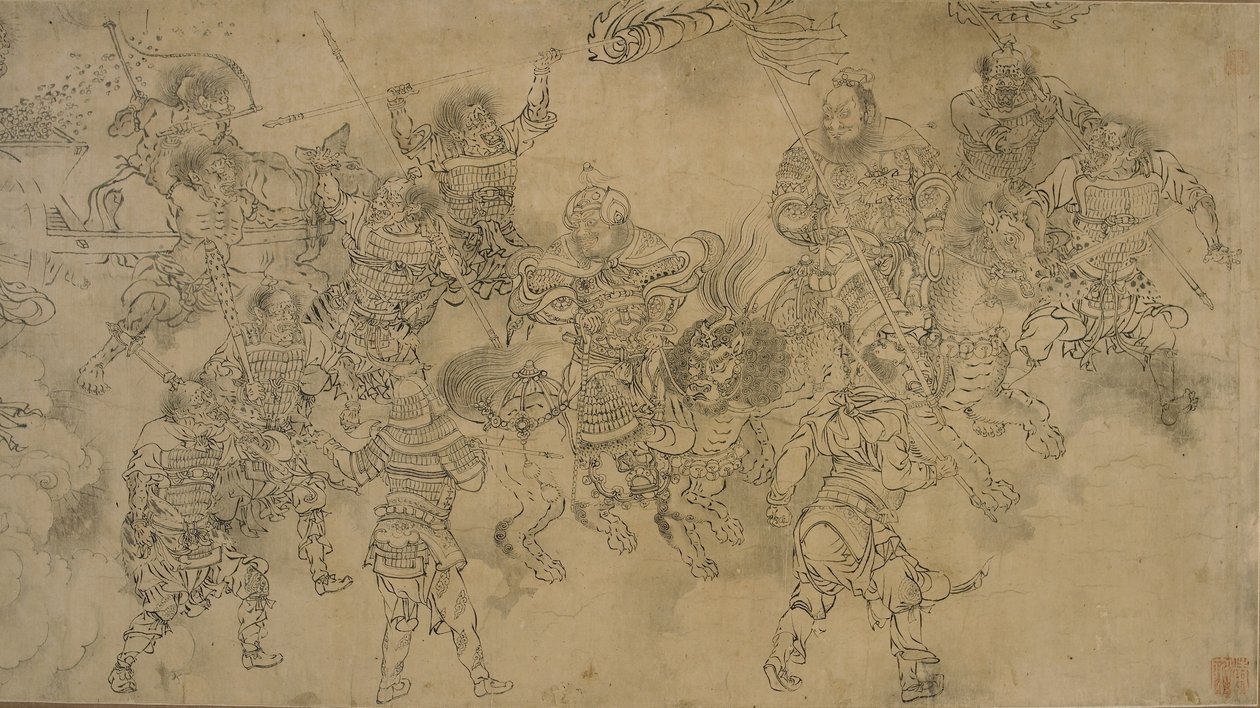 Gefolge des Ministers des Wassers, spätes 13.-frühes 14. Jahrhundert von Yuan Dynasty Chinese School