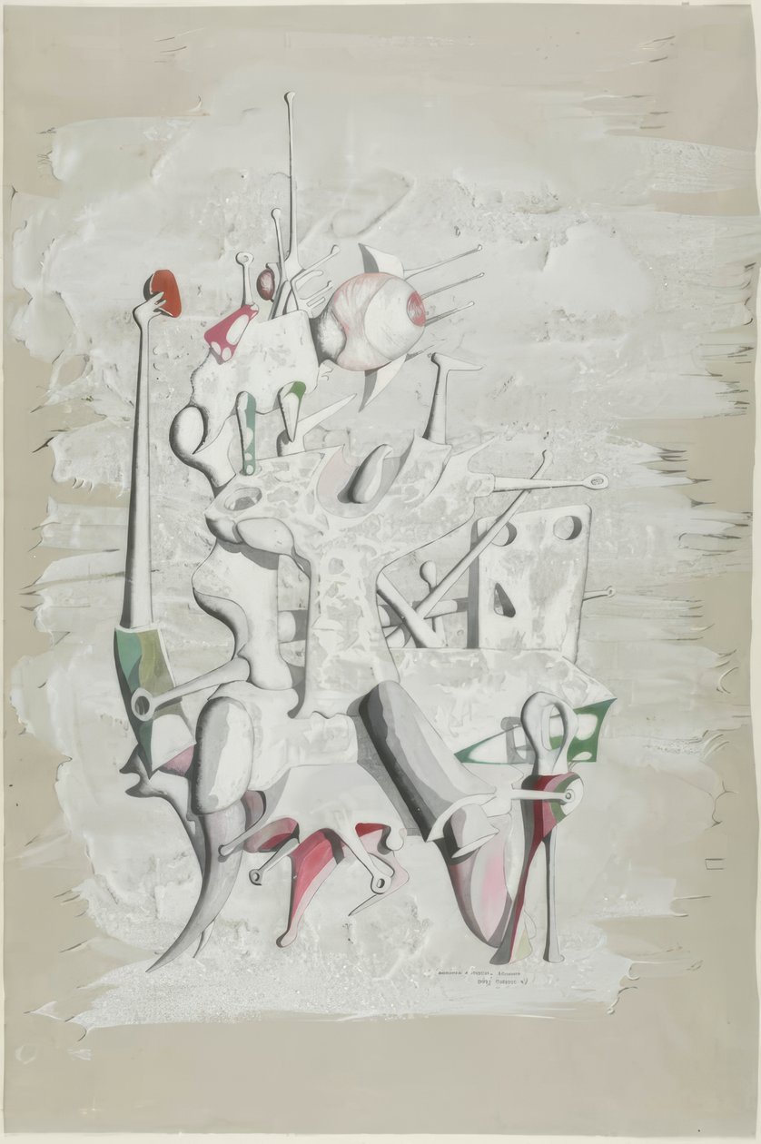 Hommage an Marcel Duchamp (recto); Konstruktion (verso) von Yves Tanguy