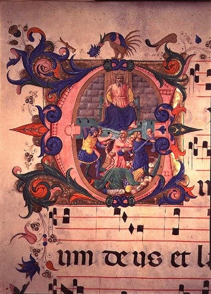 Missale 515 f.13v Das Massaker der Unschuldigen, aus einem Chorbuch vor 1449 von Zanobi di Benedetto Strozzi
