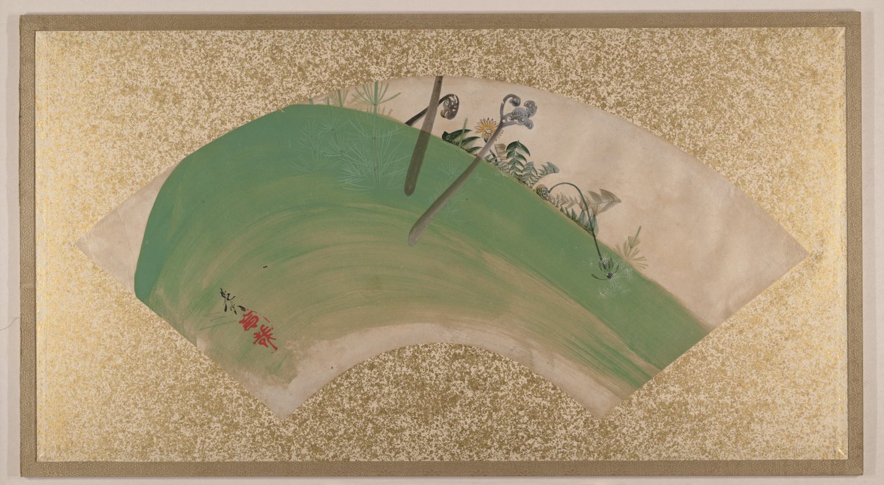 Blumen auf Gras, spätes 19. Jahrhundert von Zeshin Shibata