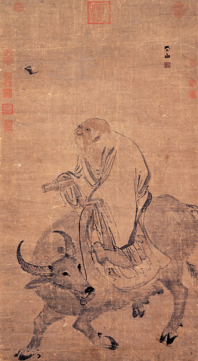 Laozi reitet auf einem Ochsen, zwischen 1368 und 1644 von Zhang Lu