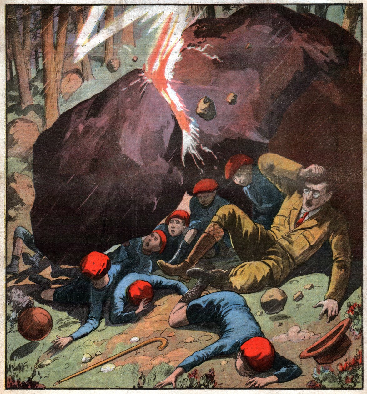 Kinder vom Blitz getroffen von Ferdinand Georg Waldmuller
