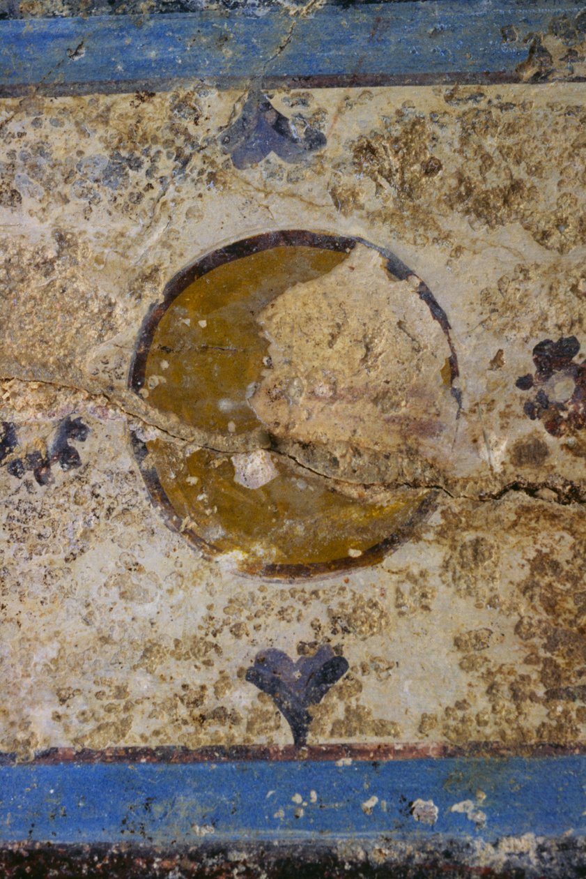 Fresko-Fragment, Salus-Augusta-Tempel-Kryptoportikus, antike römische Stadt Urbs Salvia, Urbisaglia, Marken, Italien (Foto) von William Walcutt