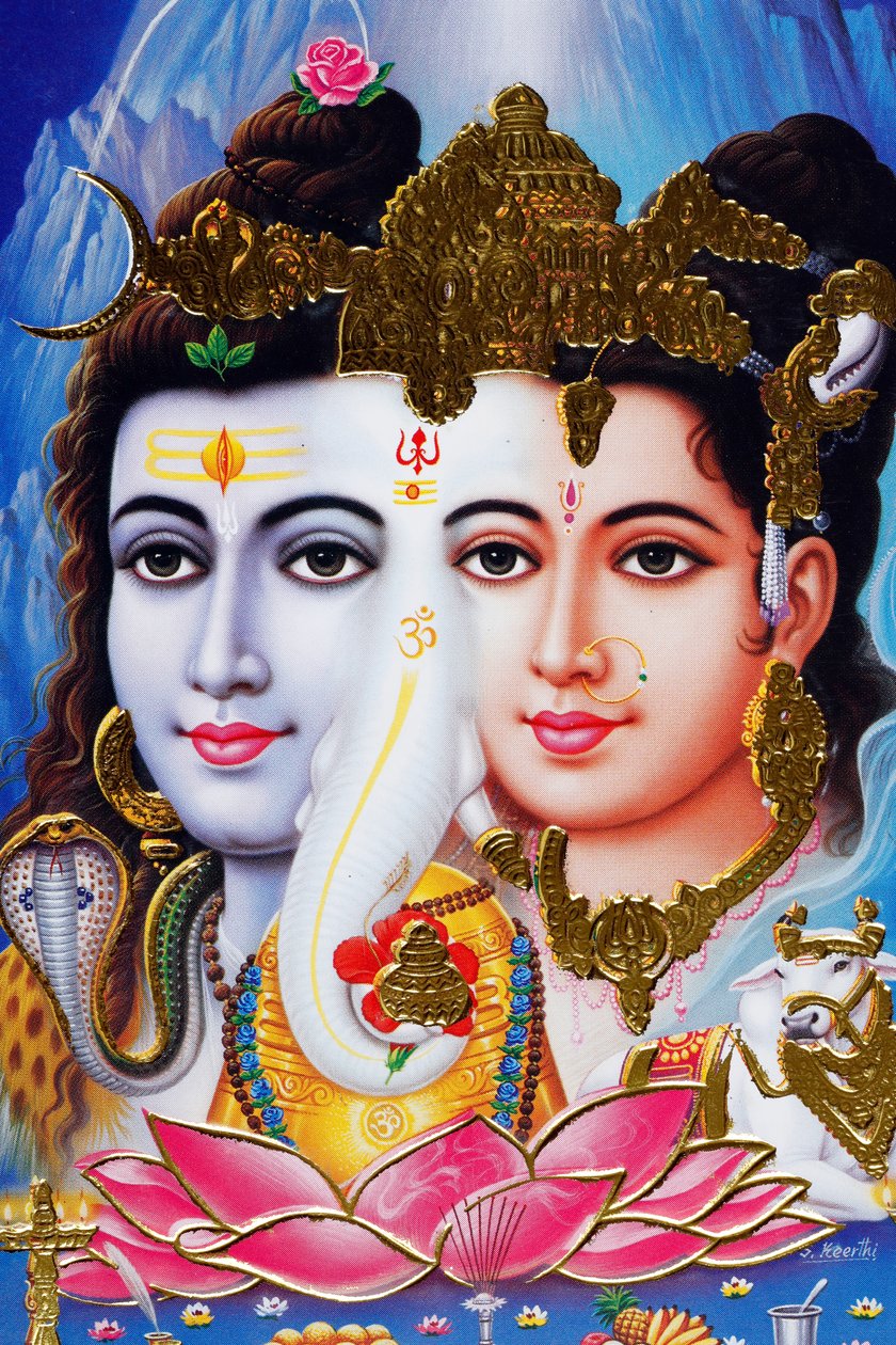 Hindu-Gott Shiva und Göttin Parvathi von . .