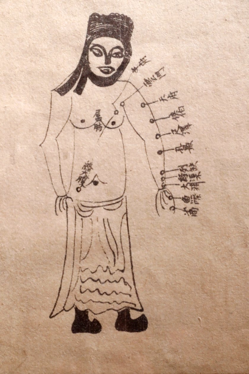 Museum für traditionelle vietnamesische Medizin, Die Kanäle und Gefäße, Buch der Akupunktur, Ho-Chi-Minh-Stadt, Vietnam von John Pardon
