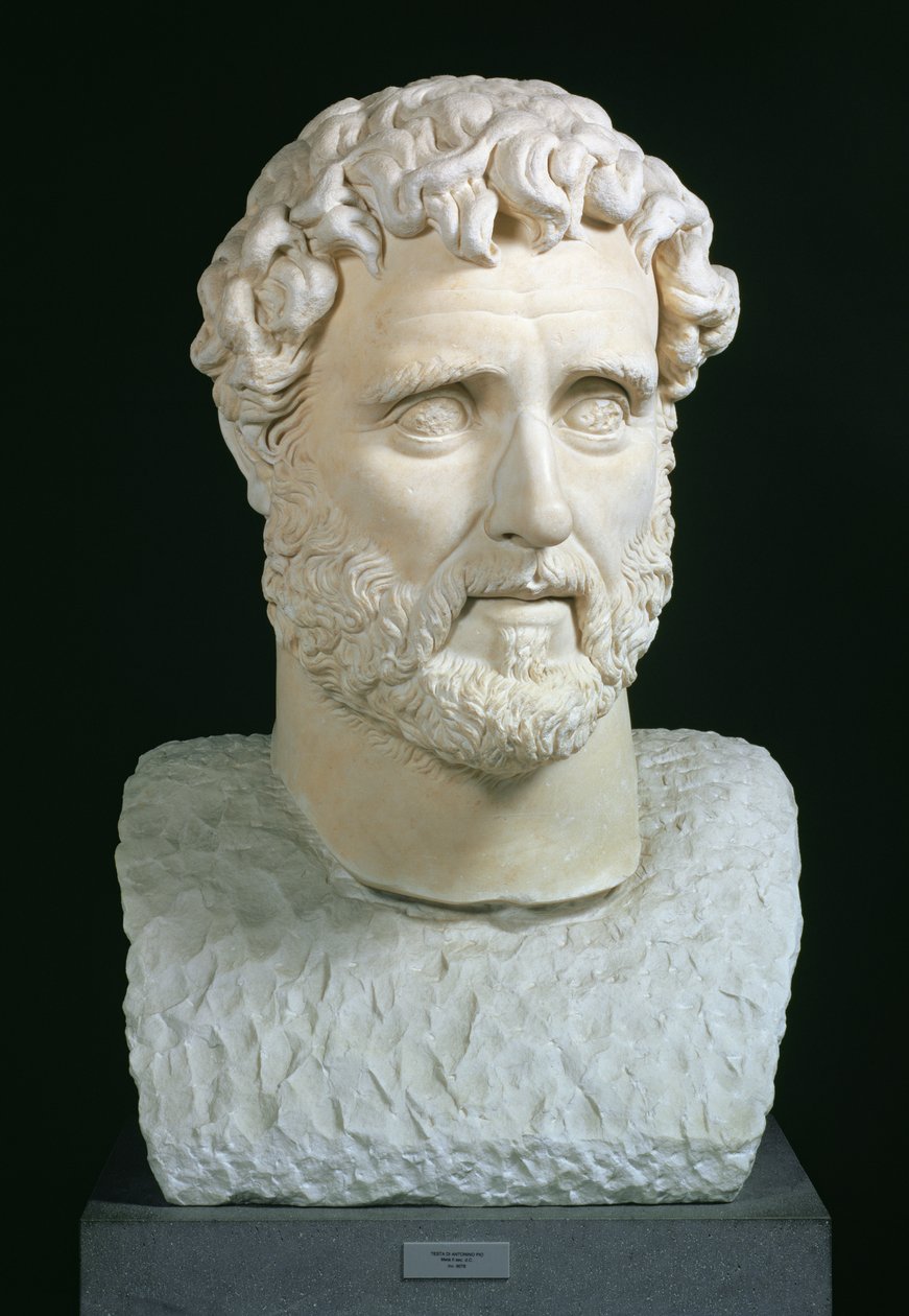 Porträtbüste des Kaisers Antoninus Pius (86-161) aus den Caracalla-Thermen, Rom, ca. 140 von Hippolyte Lalaise Devéria