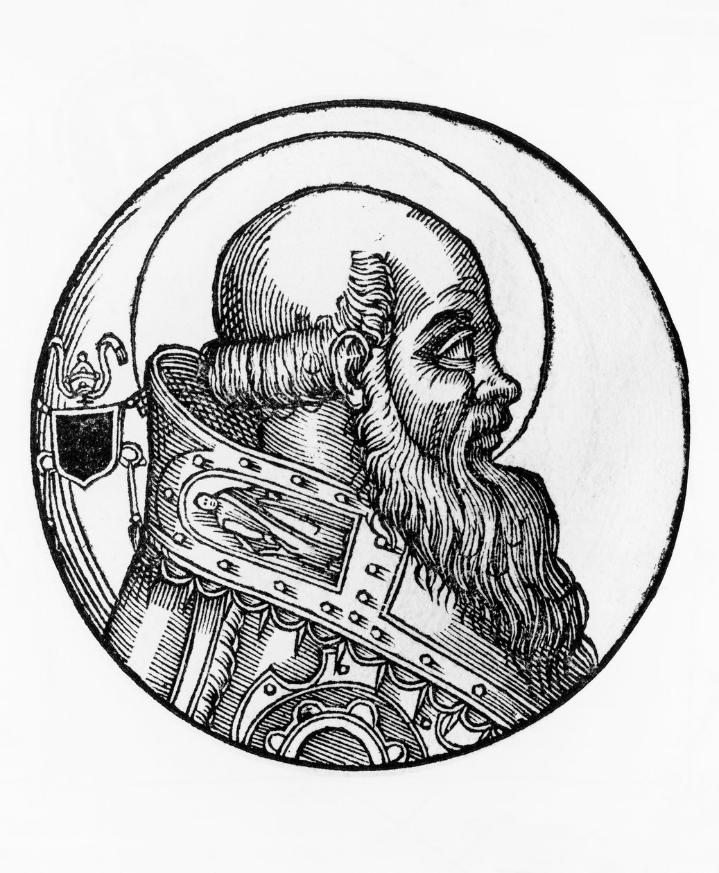 Porträt von Bonifatius III (gestorben 607), 66. Papst der katholischen Kirche ab 607, Gravur von William Walcutt