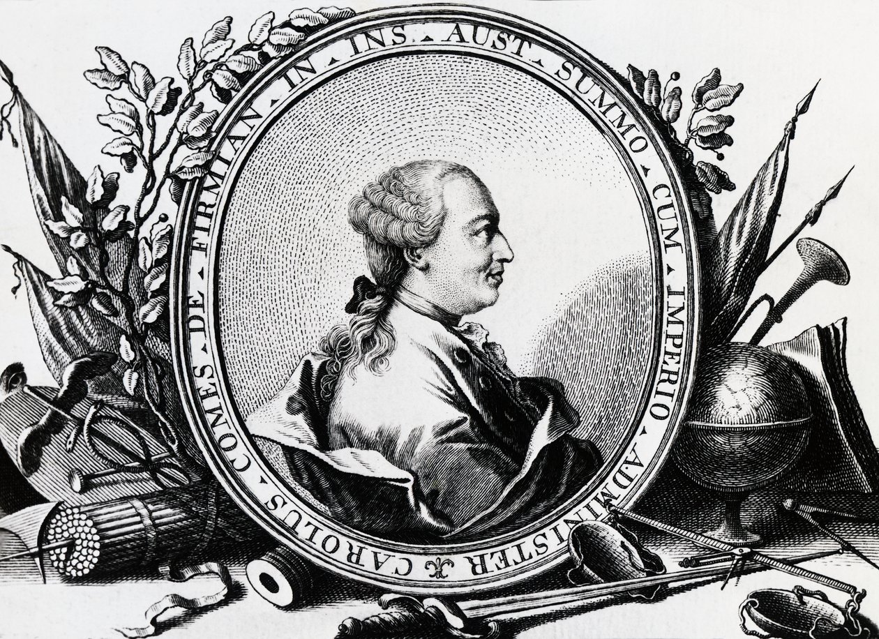 Porträt von Karl Joseph von Firmian (1716-1782), österreichischer Politiker, Gravur von William Walcutt