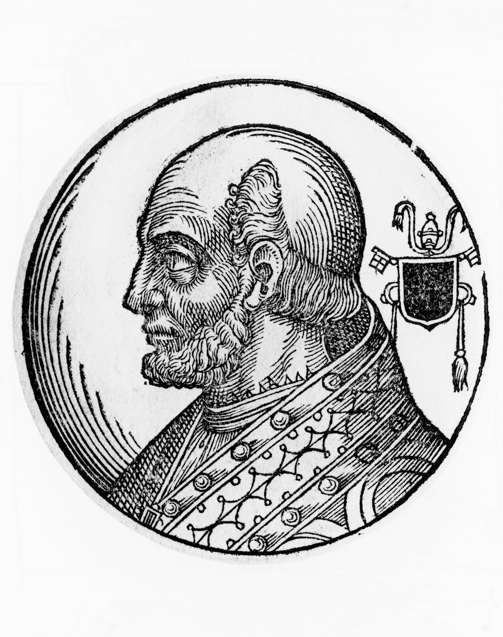 Porträt von Theodor I. (gestorben 649), 73. Papst der katholischen Kirche ab 642, Kupferstich von William Walcutt