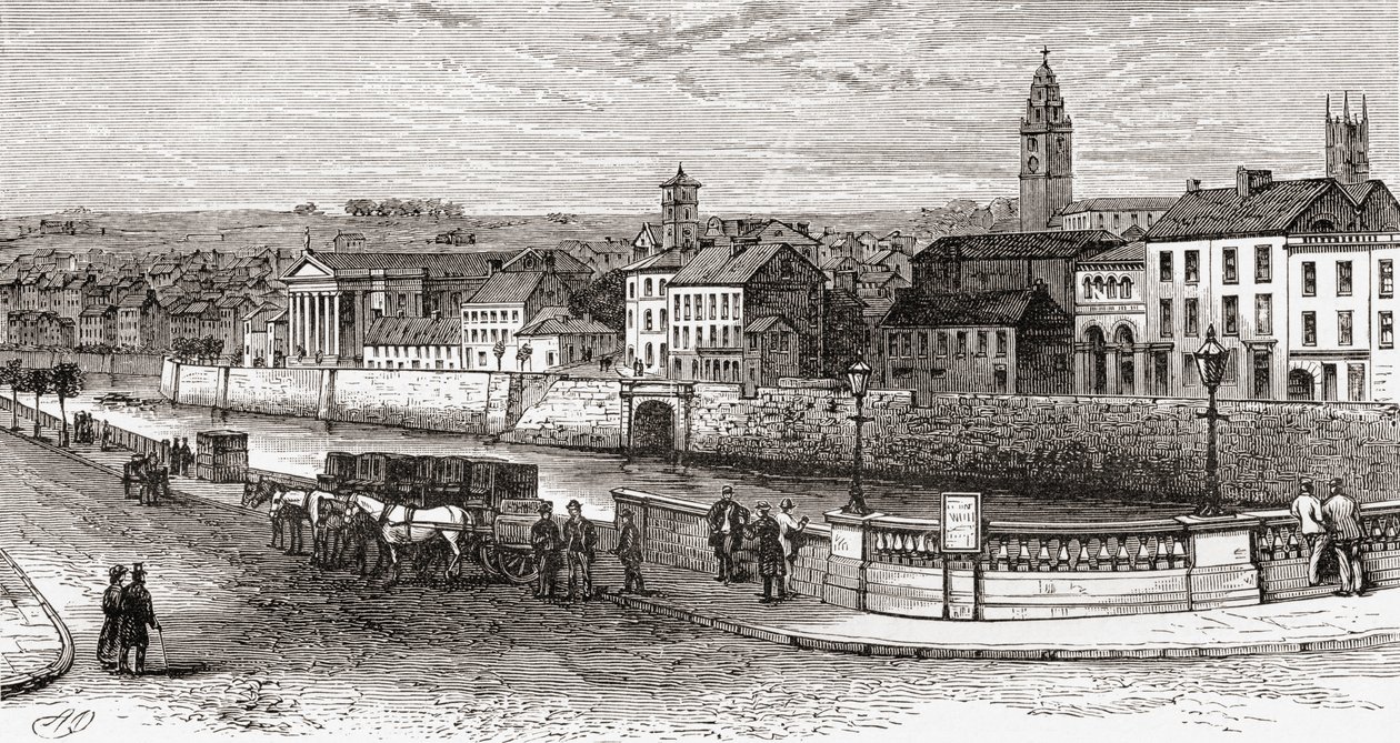 Shandon am River Lee, County Cork, Irland im späten 19. Jahrhundert, aus Our Own Country, veröffentlicht 1898 von Ferdinand Georg Waldmuller