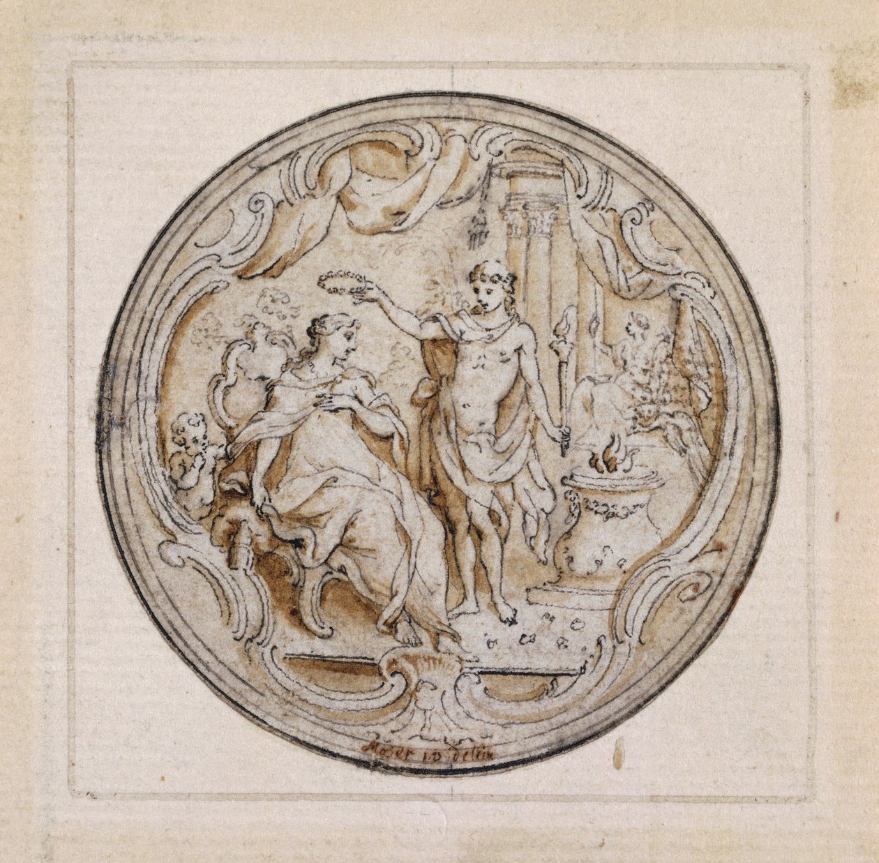 Studie eines ornamentalen Designs für ein Uhrengehäuse, von Moser, England von William Walcutt
