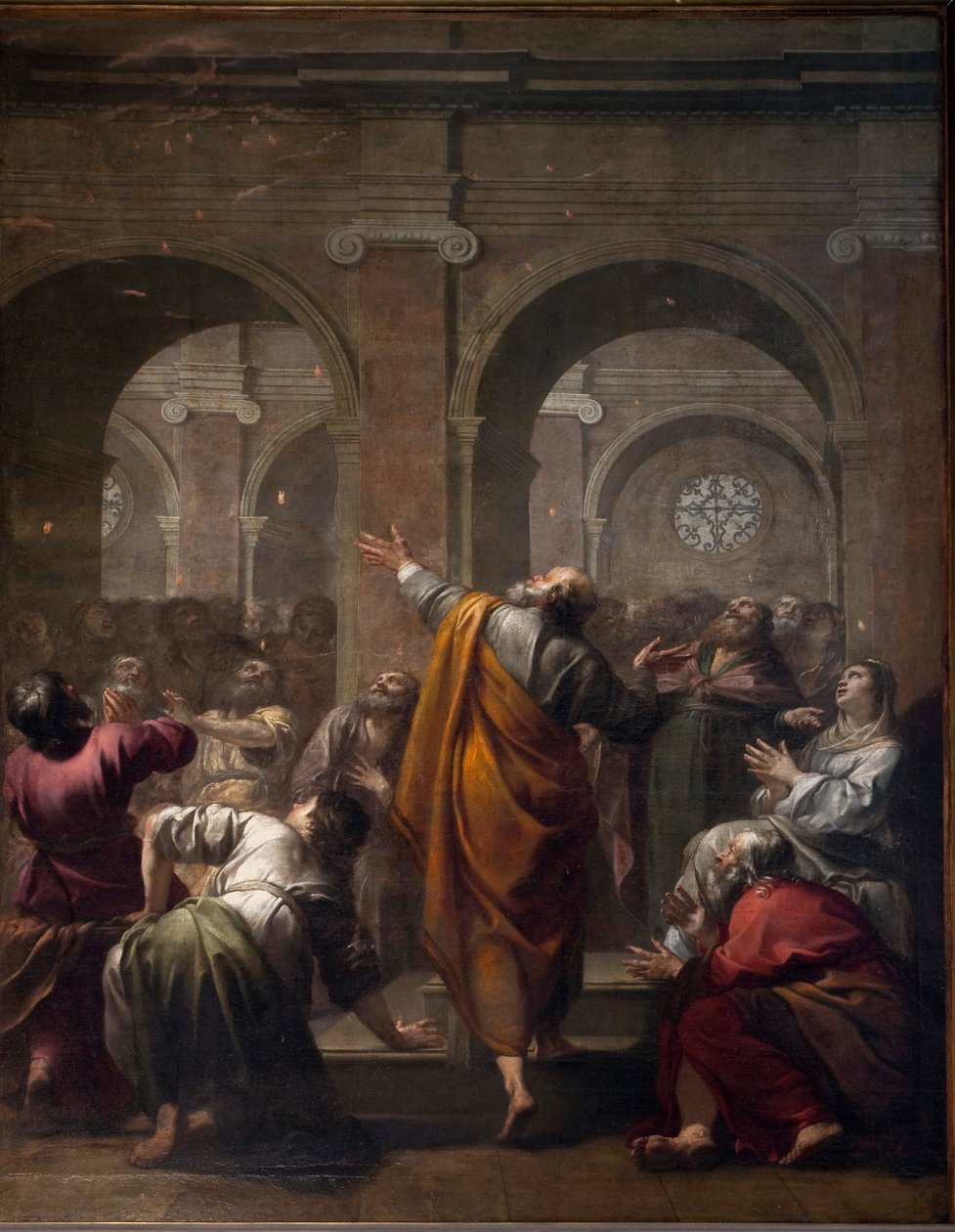 Der Abstieg des Heiligen Geistes, Mai 1634 von Jacques Blanchard (1600-1638). Kathedrale Notre Dame de Paris - Paris 4 - XIII., XIII., XIX., Restaurierung durch Viollet-le-Duc von . .