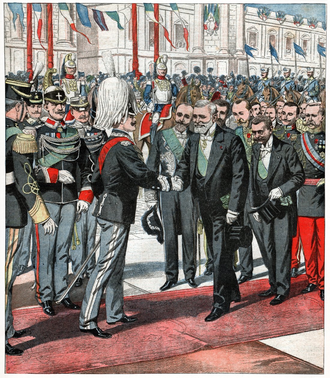 Viktor Emanuel III. und Émile Loubet von . .