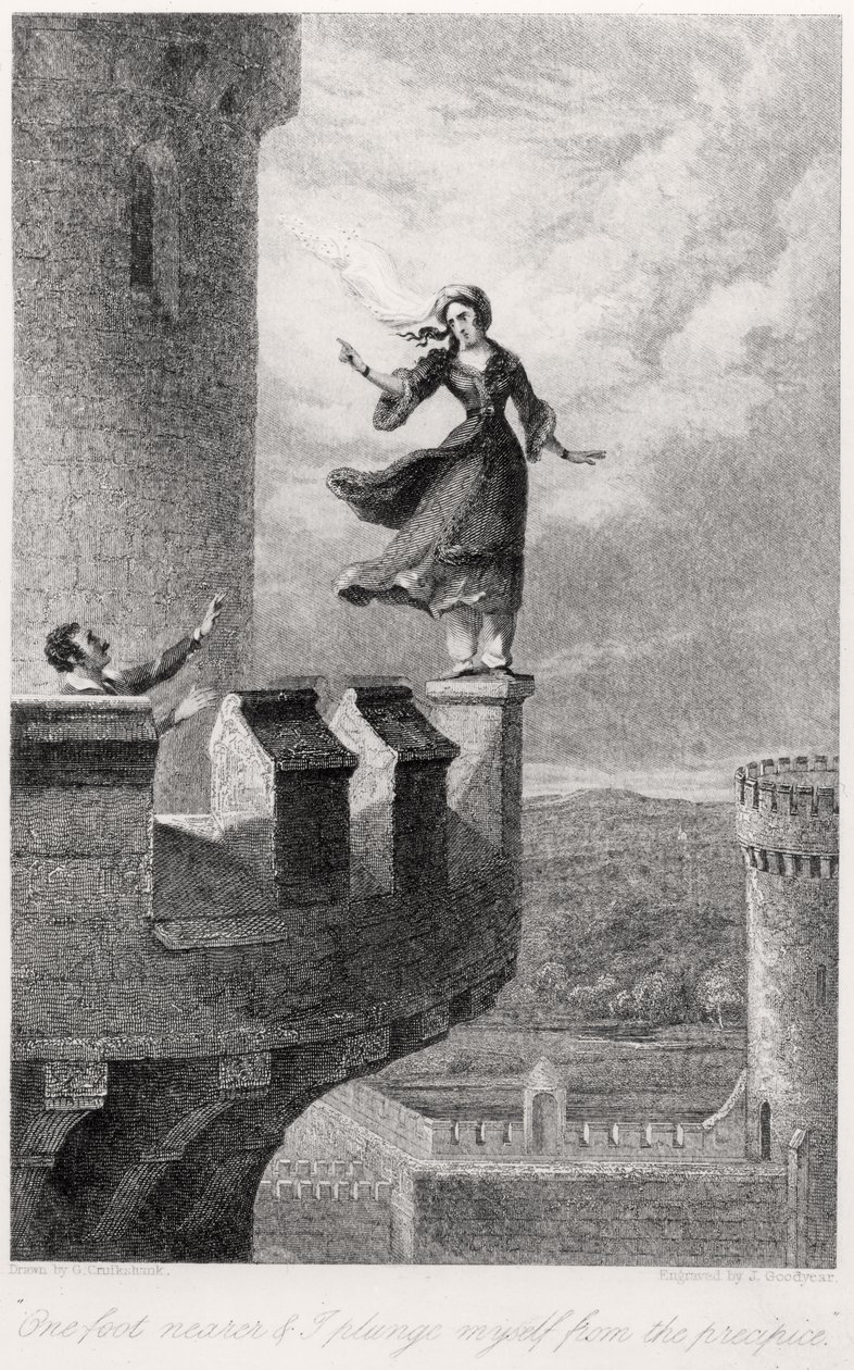 Rebecca, aus Ivanhoe von Walter Scott (1771-1832) von after George Cruikshank