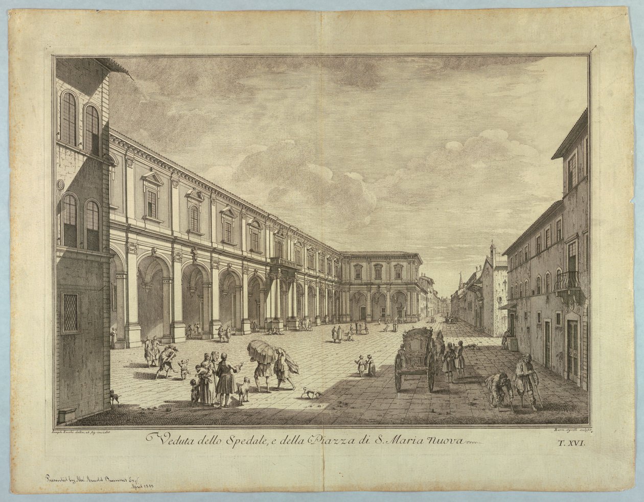 Ansicht von Florenz, Platte aus "Scelta di XXIV Vedute delle principali contrade, piazze, chiese, e palazzi della Città di Firenze" von after Giuseppe Zocchi