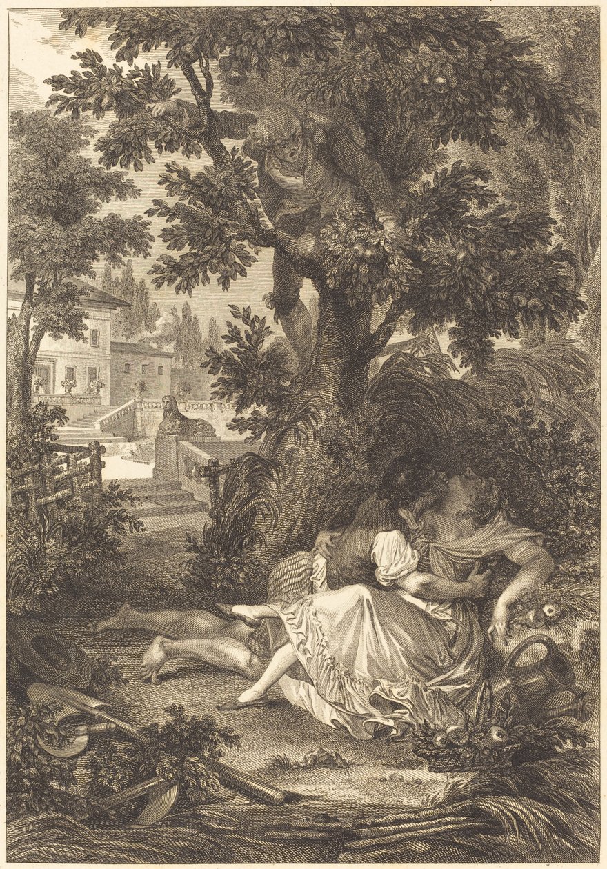 La gageure des trois commeres: Der Birnbaum von after Jean Baptiste Mallet