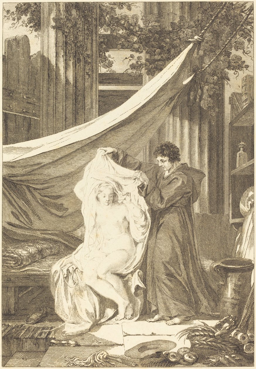 Der Einsiedler (Der Teufel in der Hölle) von after Jean Honoré Fragonard