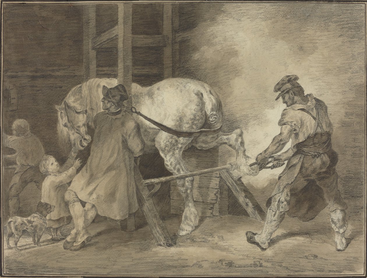 Die Schmiede von after Léon Cogniet after Théodore Gericault