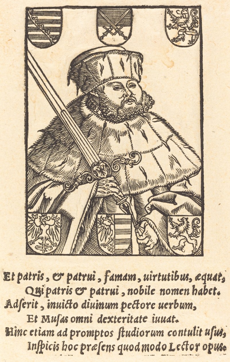 Johann Friedrich der Großmütige in Kurfürstenroben (links) von after Lucas Cranach the Younger