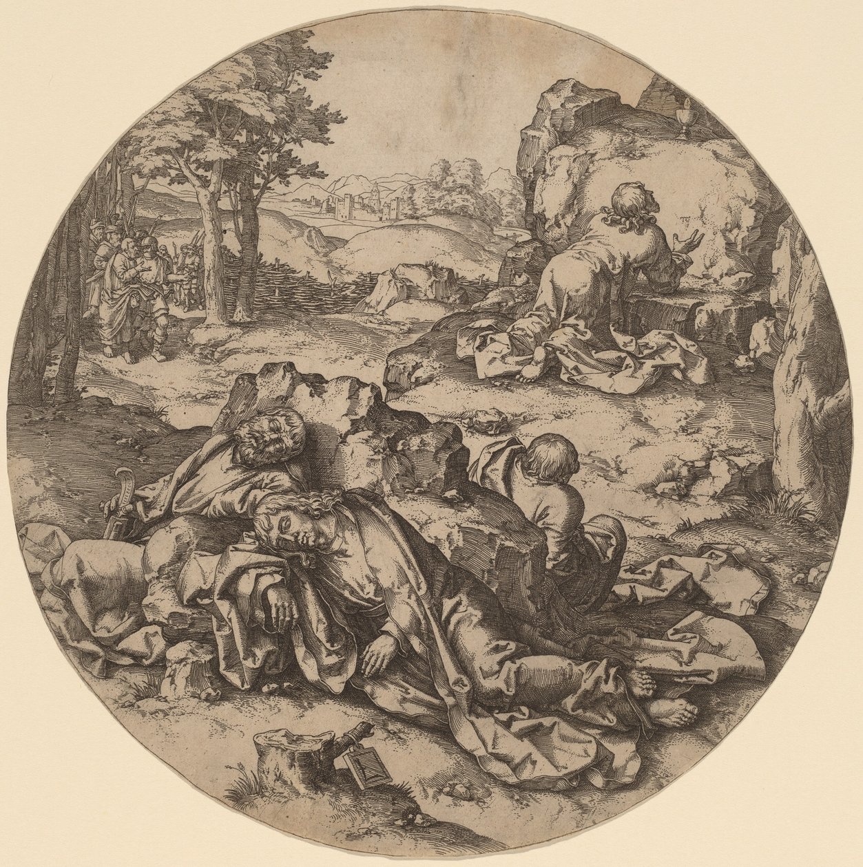 Christus am Ölberg von after Lucas van Leyden