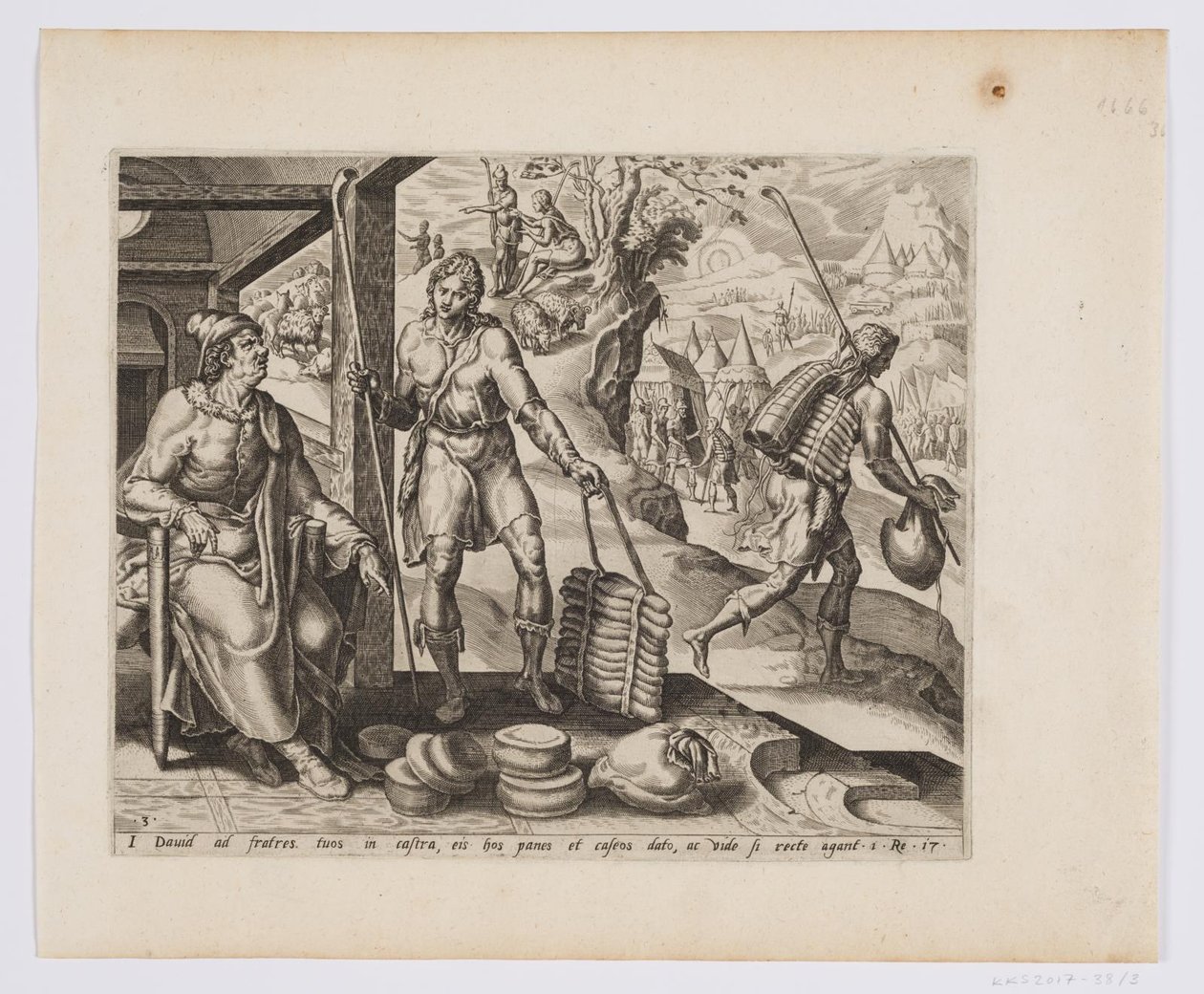 Jesse sendet David mit Geschenken zu seinen Brüdern von after Maarten van Heemskerck