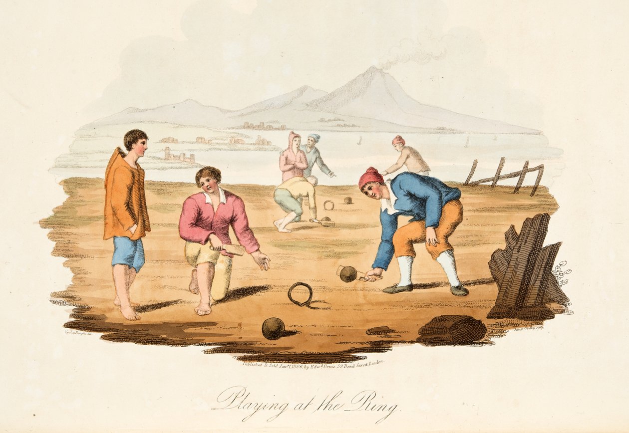 Ringkampf, aus Italian Scenery, veröffentlicht 1806 von after P. van Lerberghi