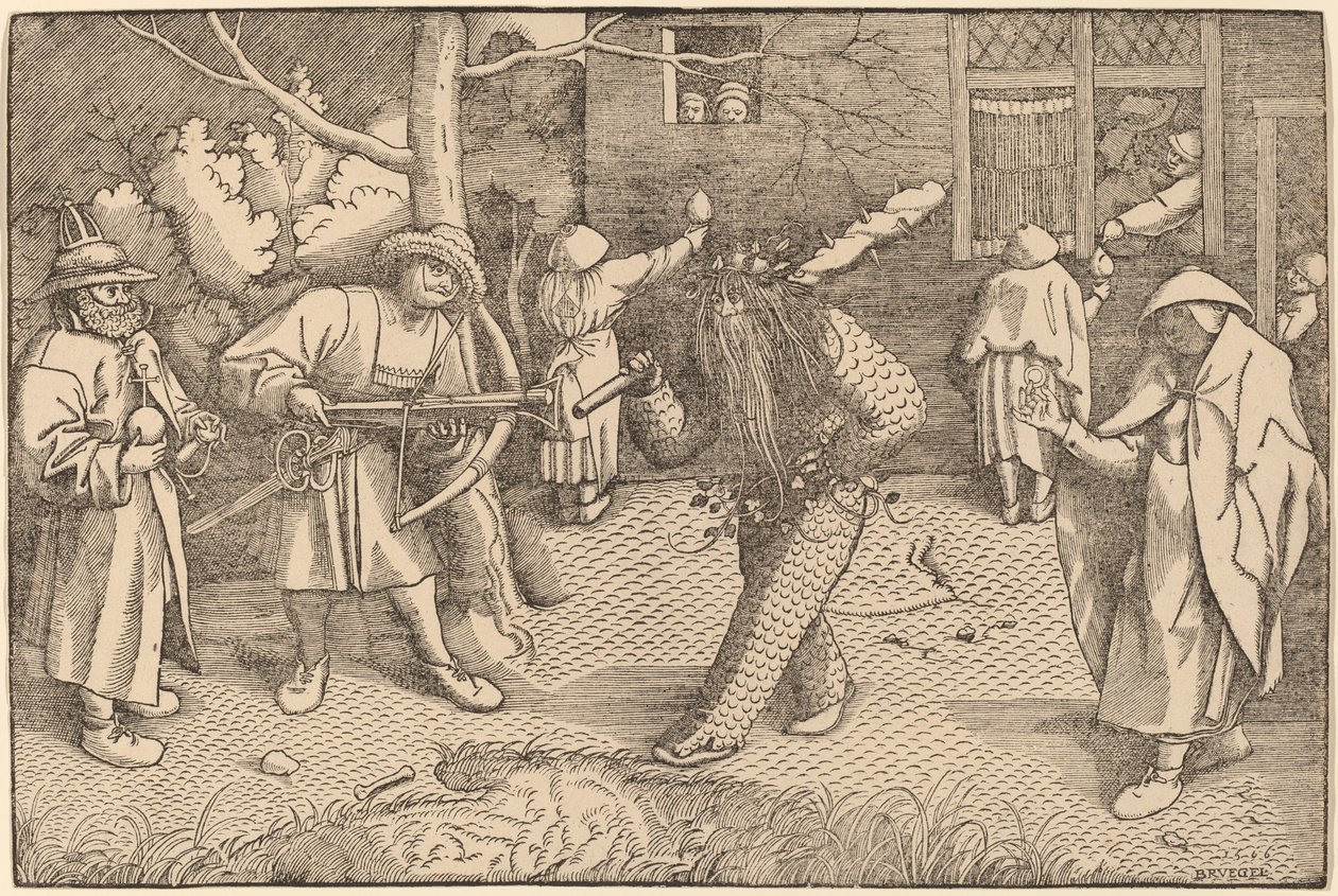 Die Maskerade von Ourson und Valentin von after Pieter Bruegel the Elder