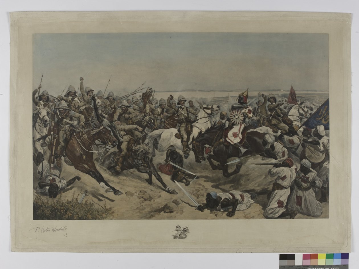 Der Angriff der 21. Lancers in der Schlacht von Omdurman, 1898 von after Richard Caton II Woodville