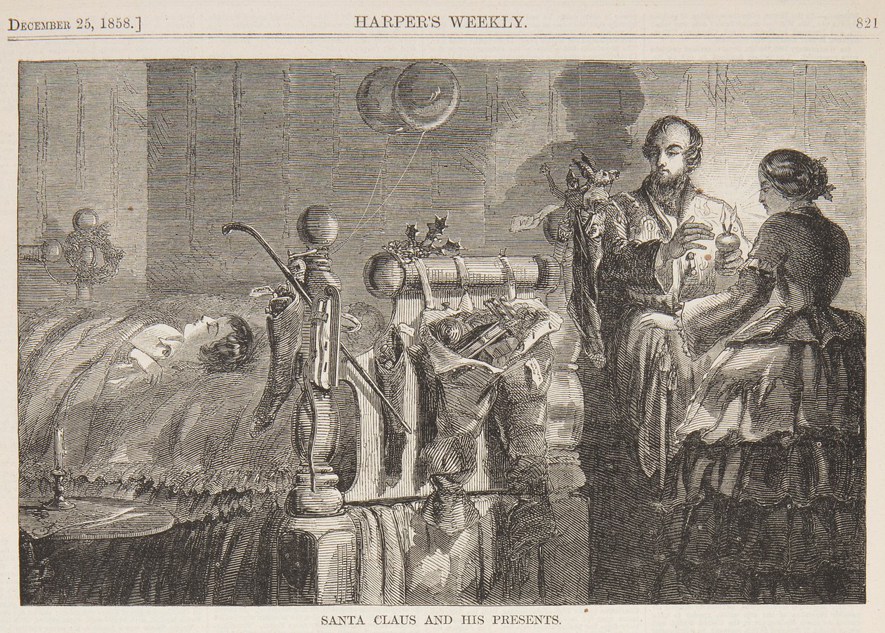 Weihnachtsmann und seine Geschenke von after Winslow Homer