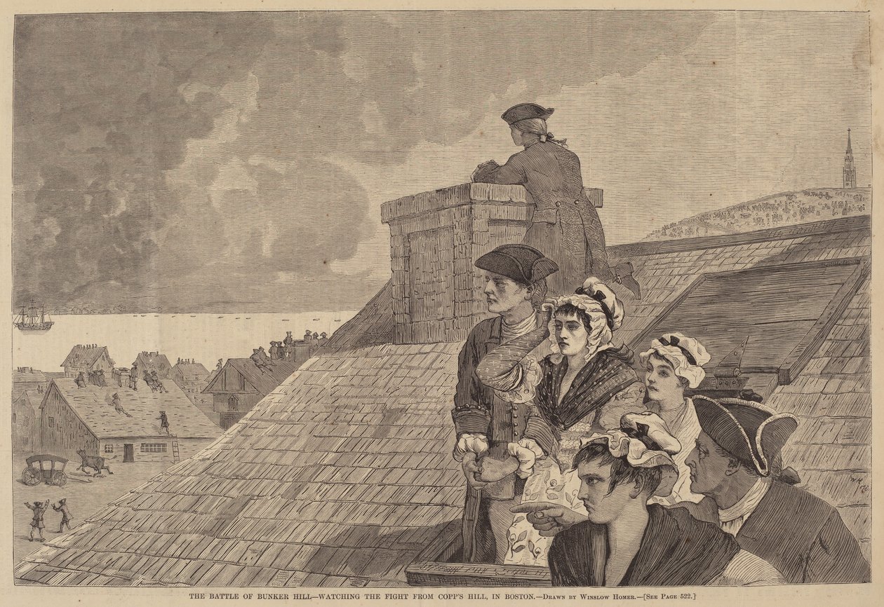 Die Schlacht von Bunker Hill - Beobachtung des Kampfes vom Copp