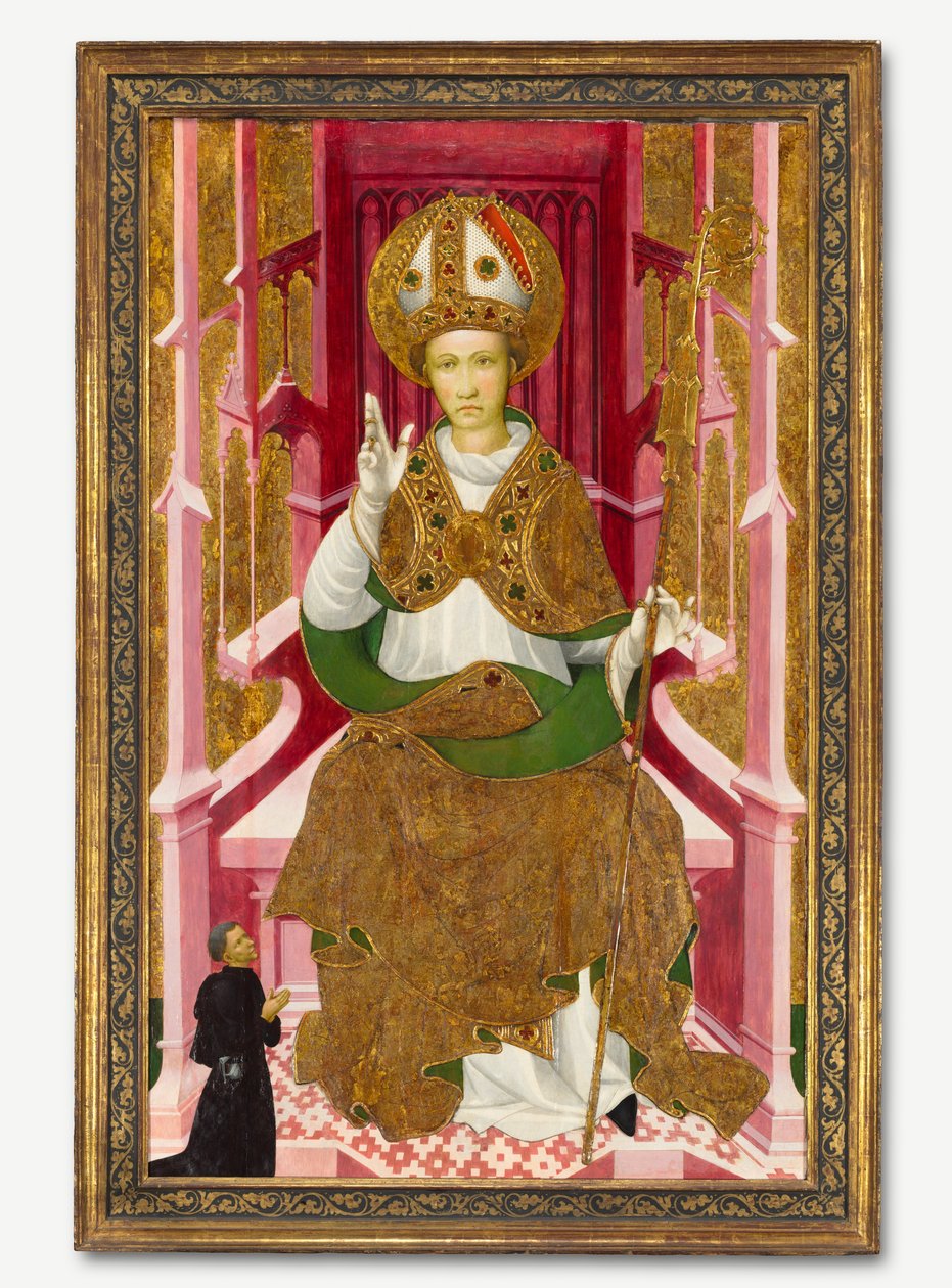 Ein Bischofheiliger mit einem Stifter (Heiliger Ludwig von Toulouse?) von anonymous 