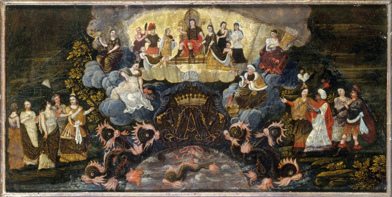 Allegorie zur Hochzeit des Dauphins mit Marie-Anne von Bayern, am 7. März 1680 von anonymous 