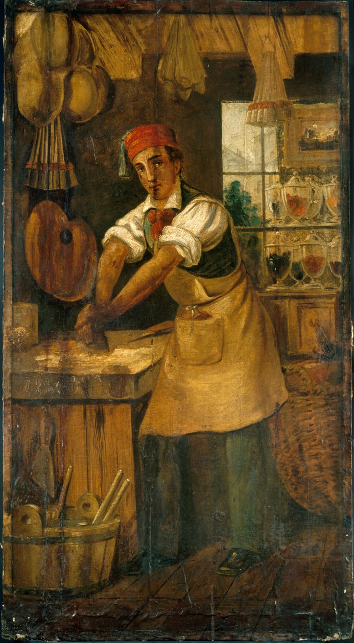 Zum guten Schleifer. Farbenhändler-Schild. Rue Saint-Martin, dann Rue Saint-Denis (ehemaliges Haus Picou), 1. Arrondissement, Paris von anonymous 