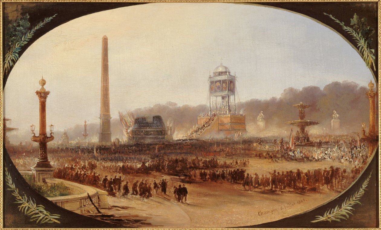 Trauerzeremonie auf dem Place de la Concorde zu Ehren der Opfer der Junitage 1848, am 6. Juli 1848 von anonymous 