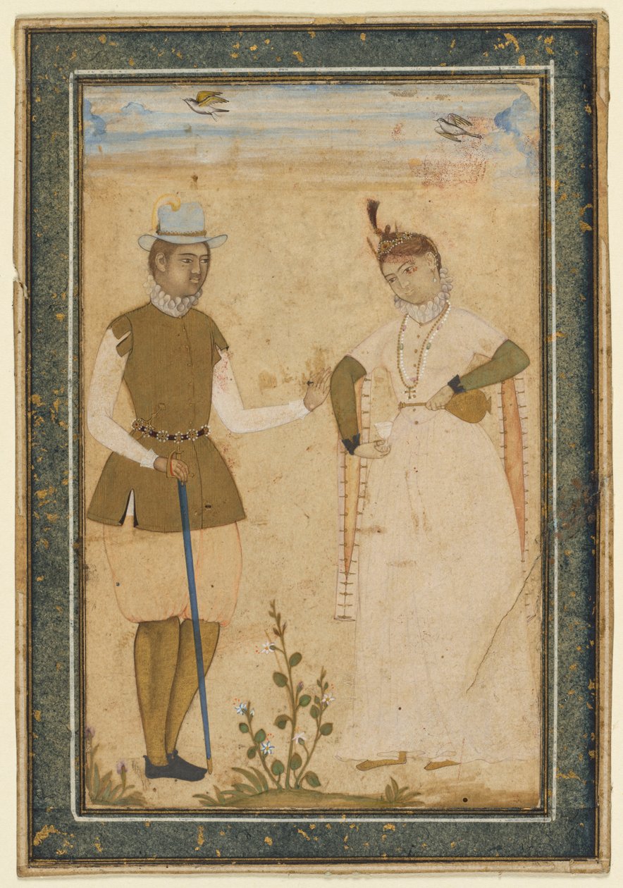 Ein europäisches Paar von attributed to Ali Riza, the "Bodleian Painter"