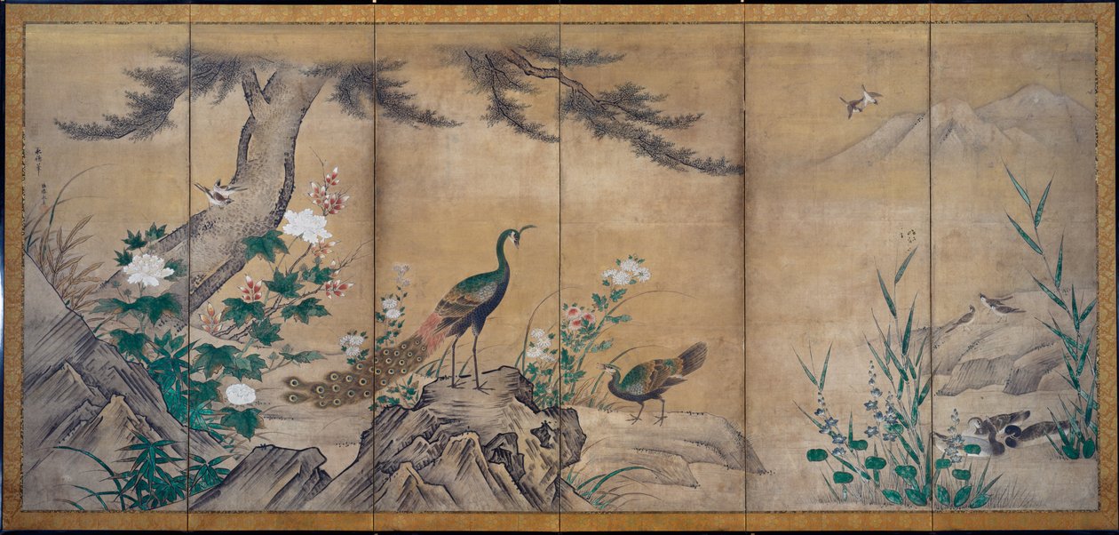 Vögel und Blumen von attributed to Kano Mitsunobu