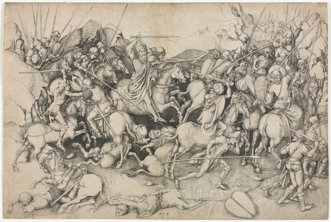 Die Schlacht von St. Jakob der Ältere bei Clavijo von attributed to Martin Schongauer