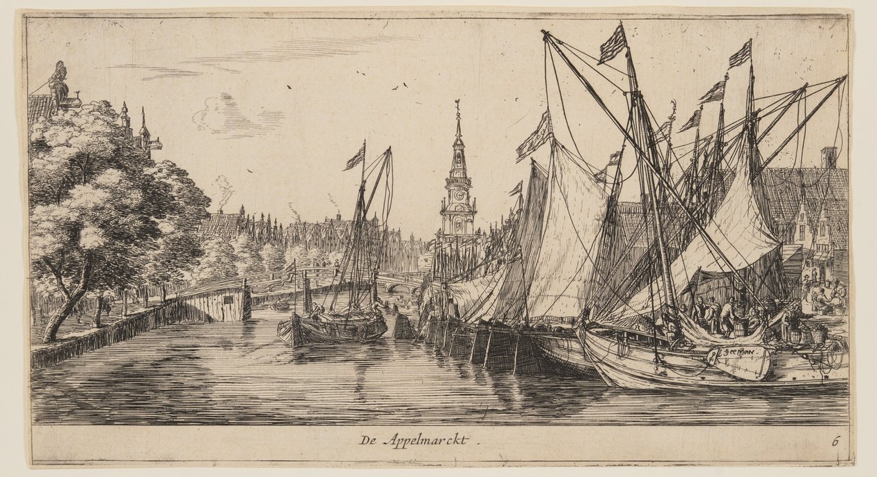 De Appelmarckt, aus Ansichten von Amsterdam von called Zeeman Reinier Nooms